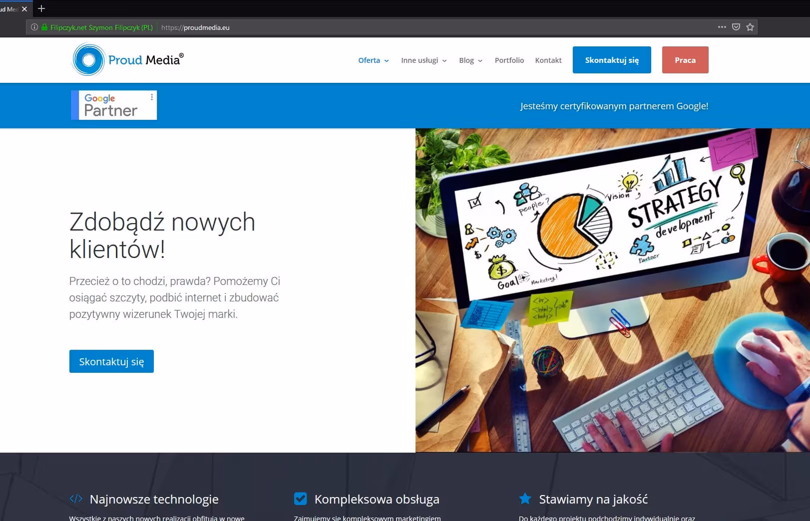 Nowa strona internetowa – Proud Media