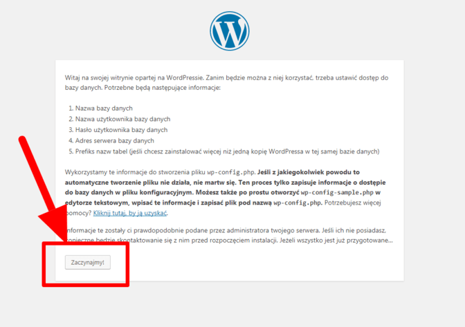 Instalacja WordPress